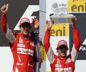 Puzzle Φερνάντο Αλόνσο - Ferrari - Hungaroring, Ουγγρικό Grand Prix (2010) (2η θέση)